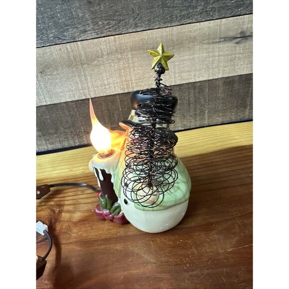 Santa’s Workbench Lighted Snowman With Tree 8” Tall - Picture 5 of 7